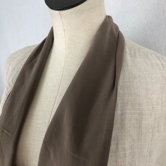 MM Couture Miss Me Women's Size Small Beige Brown Linen Blend Jacket Lightweight - Picture 5 of 11